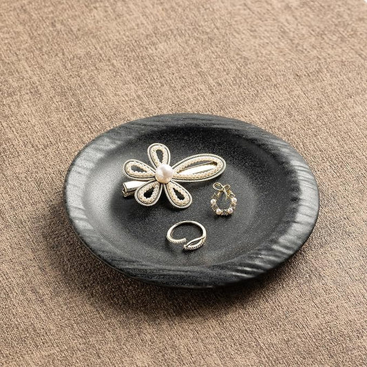 Ceramic Jewelry Tray Decorative Ring Holder and Trinket Dish for Women Wedding Engagement Birthday Gift for Her Jewelry Organizer Vanity Tray (camel)
