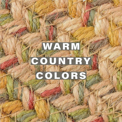 Homespice Harvest Jute Braided Kitchen Trivets for Hot Dishes, Warm Country Decor, Set of 6, Multicolor 8" Round Heat Resistant Mat - Rich Colors, Easy to Clean, Durable and Protects Furniture