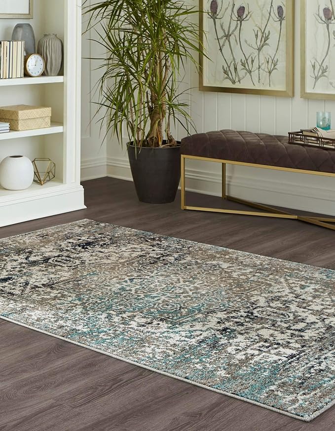 Rugs.com Arlington Collection Rug – 6' x 9' Grey Medium-Pile Rug Perfect for Living Rooms, Large Dining Rooms, Open Floorplans