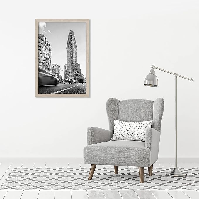 Americanflat 24x36 Poster Frame with Polished Plexiglass - Wide Picture Frames Made of Engineered Wood for Vertical or Horizontal Wall Display - Epic Collection - Driftwood