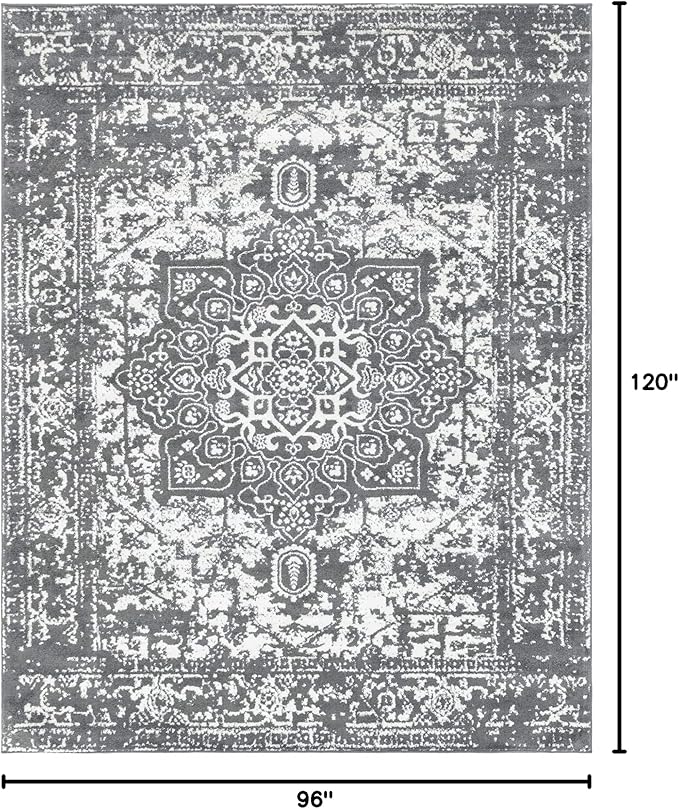 Rugs.com Arlington Collection Rug – 8' x 10' Dark Grey Medium-Pile Rug Perfect for Living Rooms, Large Dining Rooms, Open Floorplans
