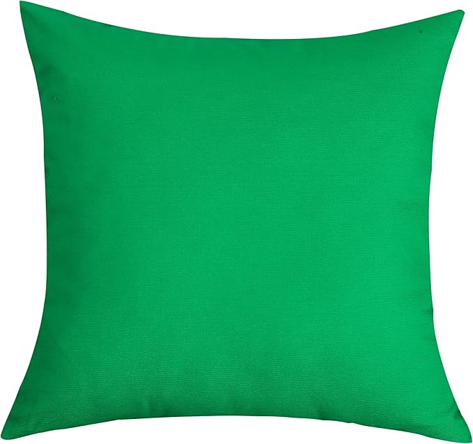 TangDepot Set of 2 Handmade Decorative Solid 100% Cotton Canvas Throw Pillow Covers/Cushion Covers, 45 Colors Available - (20"x20" 2 Pieces, Bright Green)