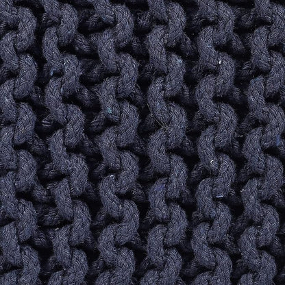 REDEARTH · Cube Low Pouf Foot Stool Ottoman - Hand Knitted Poof - Cord Boho Pouffe - Home Décor - Stuffed Footrest for Living Room - Nursery - Bedroom - Patio (16" x 16" x 8") - Navy Blue, Set of 2