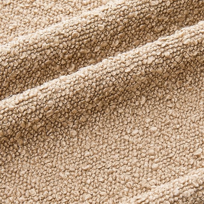Mixhug Decorative Boucle Throw Pillow Covers, Camel, 18 x 18 Inches, Pack of 2 - Textured Boho Pillow Covers for Couch and Bed