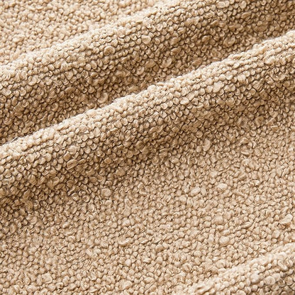 Mixhug Decorative Boucle Throw Pillow Covers, Camel, 18 x 18 Inches, Pack of 2 - Textured Boho Pillow Covers for Couch and Bed