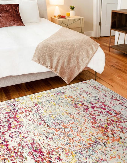 Rugs.com Arlington Collection Rug – 8x11 Light Multi Medium-Pile Rug Perfect for Living Rooms, Large Dining Rooms, Open Floorplans