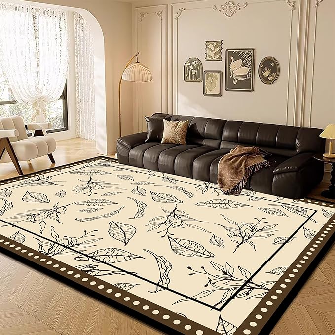 Modern Moroccan Boho Area Rug 5x6ft, Grayish White Low Pile Carpet, Non-Slip & Machine Washable Rug for Living Room, Bedroom, Dining Room, Nursery, Dorm