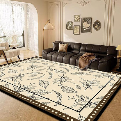 Modern Moroccan Boho Area Rug 5x6ft, Grayish White Low Pile Carpet, Non-Slip & Machine Washable Rug for Living Room, Bedroom, Dining Room, Nursery, Dorm
