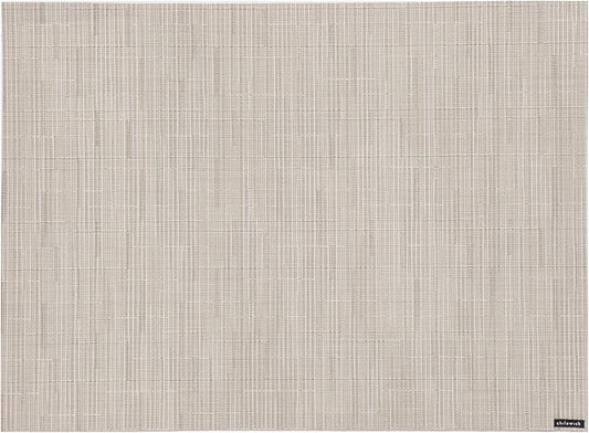Chilewich Bamboo Placemats Set of 4 - Woven Rectangle Placemats - Reusable, Stain-Resistant, Indoor/Outdoor Tabletop Protection - 18.5" x 13.5" - Chino