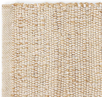 REDEARTH · Jute Cotton Area Rug - 2'x3' Rectangular Rug, Sustainable Handwoven, Non-Shedding, Soft & Durable – Reversible, Neutral Tones for Home Décor in Living Room, Dining Room, Bedroom
