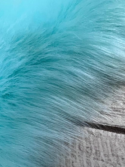 Free Shape Luxury Soft Fluffy Shag Area Rug Triple Side by Side 3'x6', 90x180cm - Vegan Fur Ultra Soft Indoor Carpet Nursery Rugs for Bedroom Home Decor, Blue