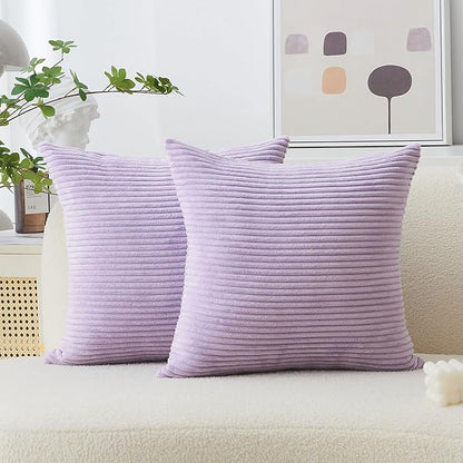 Home Brilliant Light Purple Pillow Covers 26x26 for Patio Bed Supersoft Square Euro Shams Pillow for Dorm Couch Chairs, 26x26 Inch, Lavender