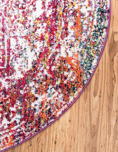 Rugs.com Arlington Collection Rug – 8 Ft Round Multi Medium-Pile Rug Perfect for Kitchens, Dining Rooms