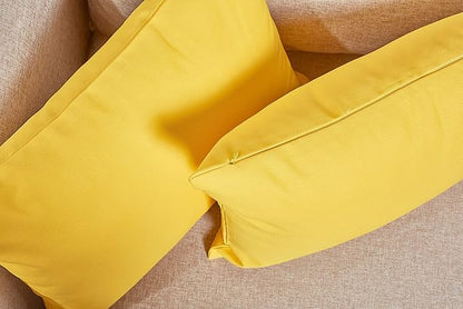 TangDepot Handmade Decorative Solid 100% Cotton Canvas Throw Pillow Covers/Pillow Shams, (16"x16", Yellow)