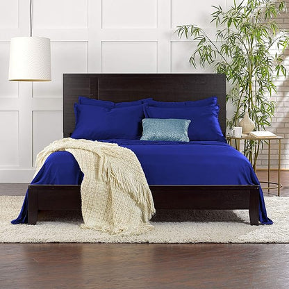 King Pillowcases by Pure Bamboo, Genuine 100% Organic Viscose Derived from Bamboo, Luxuriously Soft & Cooling, Double Stitching, Envelope Closure (2 King Pillowcases, Cobalt Blue)