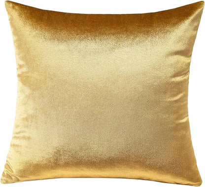 Artscope Luxury Velvet Pillow Covers Super Soft Decorative Rectangle Throw Pillow Covers Case Cushion Covers for Sofa Couch Bedroom Car Decor 18x18 Inch Shimmery Gold