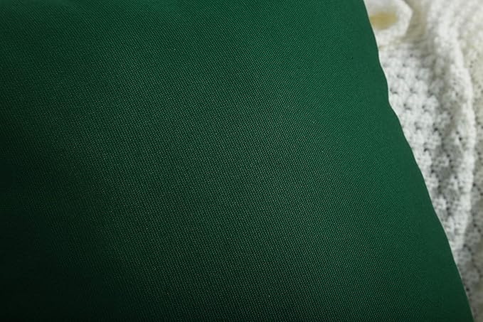 TangDepot Set of 2 Handmade Decorative Solid 100% Cotton Canvas Throw Pillow Covers/Cushion Covers, 45 Colors Available - (16"x16" 2 Pieces, Deep Green)