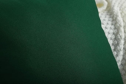 TangDepot Handmade Decorative Solid 100% Cotton Canvas Throw Pillow Covers/Pillow Shams, (12"x20", Deep Green)