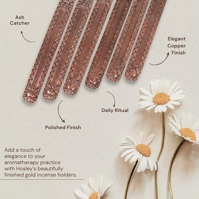 Hosley Antique Copper Aluminium Incense Holders. 9.5-Inch-Long Holder, Rich Antique Copper Finish Adding Rustic Charm to Any Room, Perfect for Home Ambiance and Décor