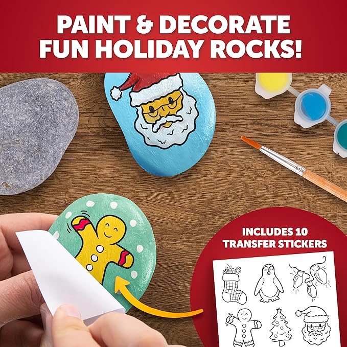 Blue Marble Santa's Christmas Craft Kit for Kids - 15 Magical Christmas Crafts for Kids, Make Suncatchers, Paint Holiday Rocks, Make Magnetic Tile Art & More for Christmas Gifts, Craft Kits