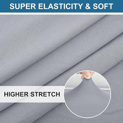 Smiry Printed Couch Cushion Covers, Stretch Soft Couch Covers for Sofa, Washable Non-Slip Sofa Slipcover Furniture Protector for Indoor and Outdoor (Large, Grey)