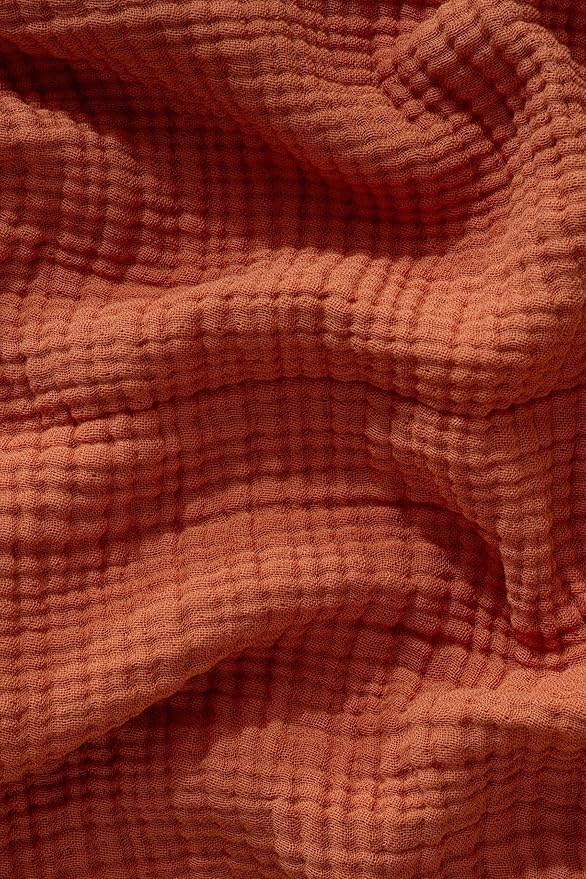 Muslin Blanket - Pure 100% Turkish Cotton Airy Soft Light Versatile Gauze Throw Blanket for Bed, Couch, Sofa (Brick, King Size (95" x 110" inch))