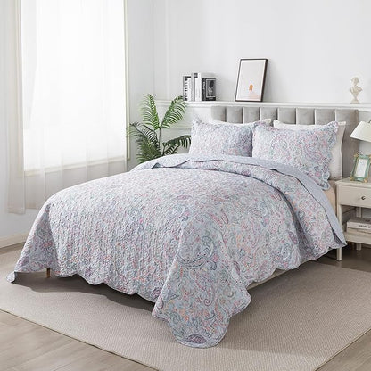 HoneiLife Quilt Sets King Size - Microfiber Bedspreads 3-Piece, Lightweight Coverlets King Quilt Bedding Sets All Season Quilts