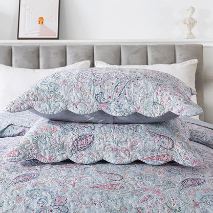 HoneiLife Quilt Sets Queen Size - Microfiber Bedspreads 3-Piece,Queen Quilt Bedding Sets All Season Quilts,Lightweight Coverlets for Queen Beds