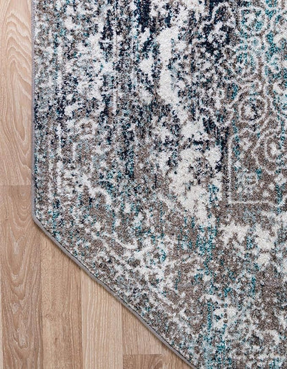 Rugs.com Arlington Collection Rug – 8 Ft Octagon Grey Medium-Pile Rug Perfect for Living Rooms, Kitchens, Entryways