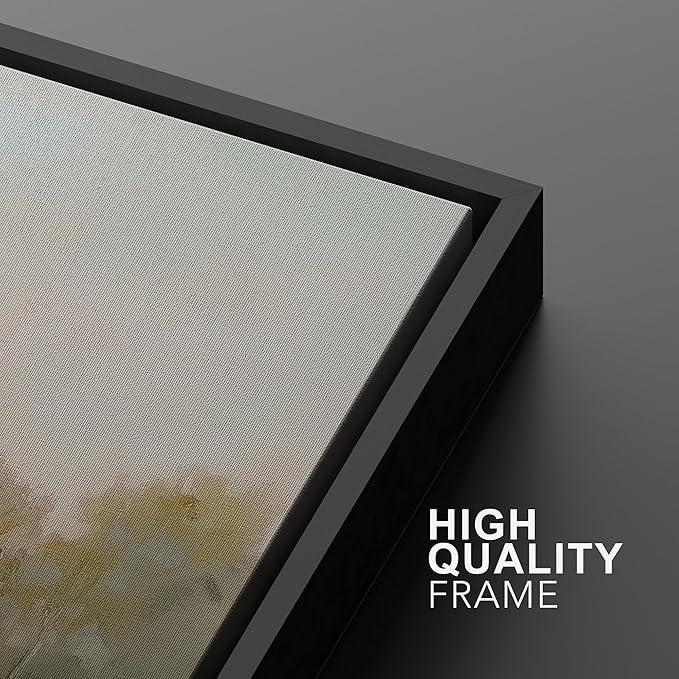 MUDECOR Framed Wall Art Print Set Soft Pastel Landscape Serene Waters and Reflections Illustrations Modern Art Boho Decorative Colorful Chic for Living Room, Bedroom, Office - 24"x36"x3 Black