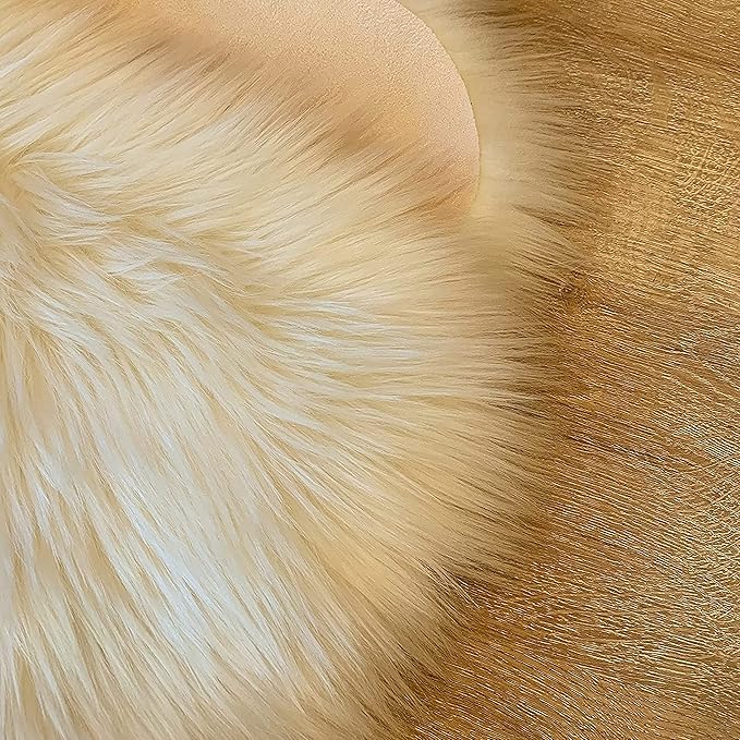 LAMBZY High Pile Super Soft Faux Sheepskin Rug (12'x15, Cream)
