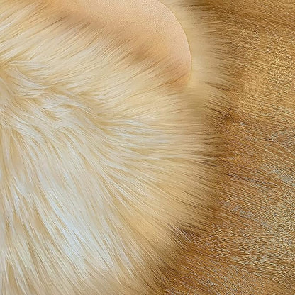 LAMBZY High Pile Super Soft Faux Sheepskin Rug (5'x8', Cream)