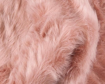 Luxe Gordon Faux Fur Rug with Soft and Fluffy Pile | Machine Washable Living Room Rug with Anti-Slip Backing | Cruelty-Free Area Rugs for Office or Bedroom, Dusty Rose, 6 ft Dia.