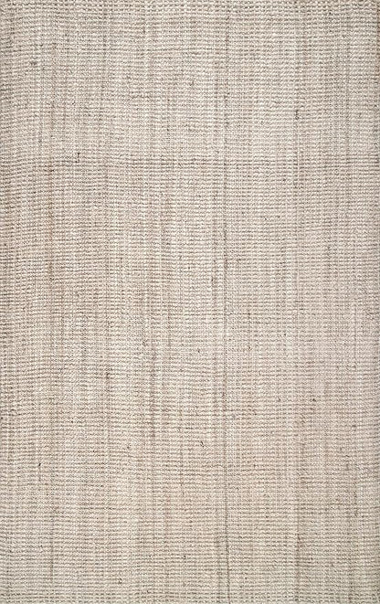 nuLOOM Ashli Solid Farmhouse Jute Area Rug, 8'6" x 11'6", Off-white