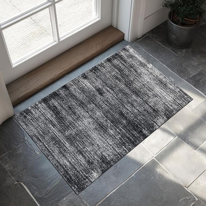Black and White Rug for Bathroom Kitchen,Washable Non Slip Abstract Area Rugs for Entrway,2x3