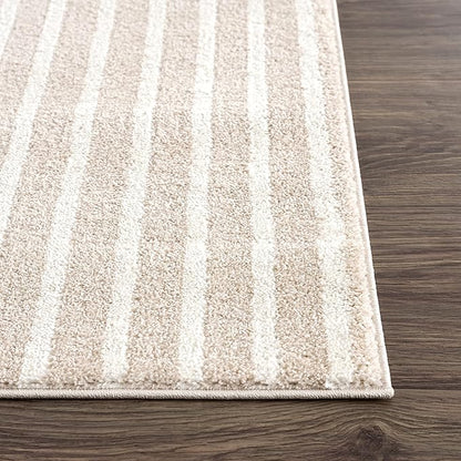 Abani Area Rug for Living Room -Nuevo 6' x 9' Beige Arch Pattern Area Rug, Soft and Durable Living Room Rug, Stain and Fade Resistant, Chic Modern Design, Pet & Kid Friendly