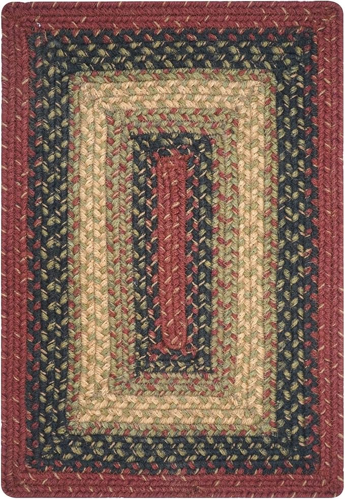 Homespice Highland Jute Woven Placemats, Warm Country and Cabin Decor, Set of 4, Multicolor 13x19 Rectangle Table Mats - Vibrant Colors, Durable, Easy to Clean and Protects Furniture