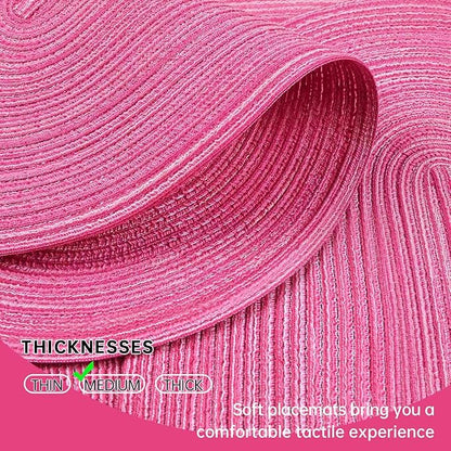 Noctiflorous Oval Braided Placemats Set of 8 Woven 12x18 Inch Non Slip Washable Heat Resistant Place Mats Tablemats for Dining Kitchen Party Daily Table Decor Dinner Mats (Hot Pink, 8)