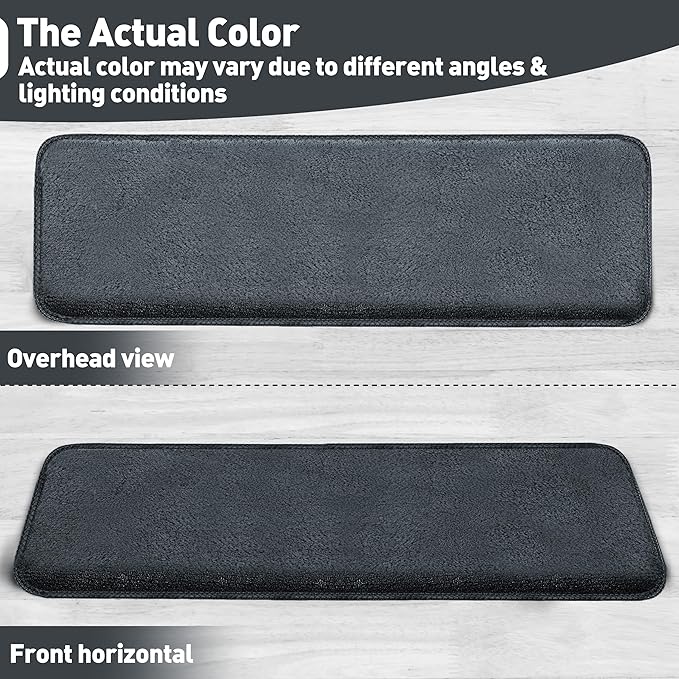 PURE ERA Carpet Stair Tread Landing Mat Area Rug Ultra Plush Shag Soft Non Slip Skid Resistant Tape Free Indoor Doormat Washable Reusable Dark Gay 2' X 6'