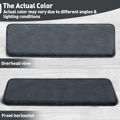 PURE ERA Carpet Stair Tread Landing Mat Area Rug Ultra Plush Shag Soft Non Slip Skid Resistant Tape Free Indoor Doormat Washable Reusable Dark Gay 2' X 6'