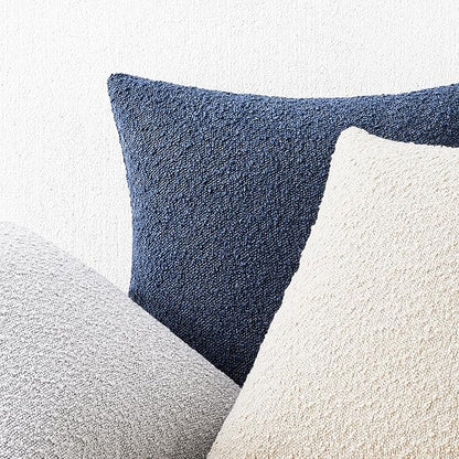 Mixhug Decorative Boucle Throw Pillow Covers, Light Gray, 12 x 20 Inches, Pack of 2 - Textured Boho Pillow Covers for Couch and Bed