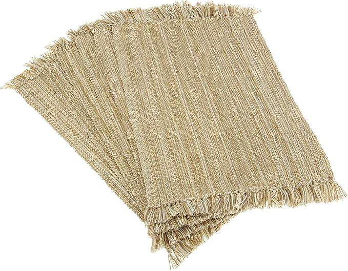 DII Variegated Tabletop Collection, Placemat Set3x19, Off-White, 6 Piece