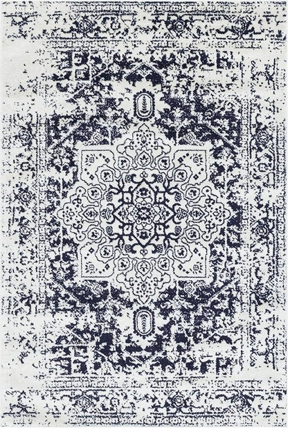 Rugs.com Arlington Collection Rug – 6' x 9' Blue Medium-Pile Rug Perfect for Living Rooms, Large Dining Rooms, Open Floorplans