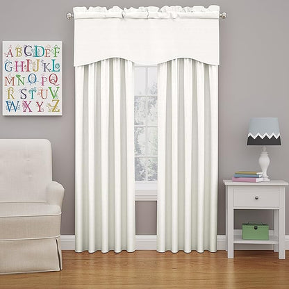 ECLIPSE Kendall Modern Blackout Thermal Rod Pocket Window Curtain for Bedroom or Living Room (1 Panel), 42 X 84, White