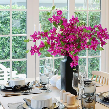 10PCS Bougainvillea Artificial Flowers 30" Silk Fake Bougainvillea Branches Faux Flowers Vines for Home，Garden，Wedding，Party，Indoor and Outdoor，Floral Arrangement and DIY Decor（Purple）