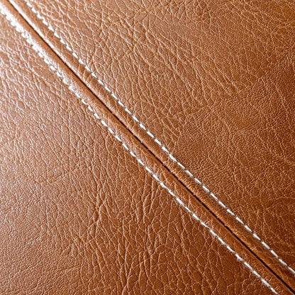 Fancy Homi 2 Packs Brown Boho Long Lumbar Faux Leather Body Decorative Throw Pillow Cover 14x36 Inch for Bedroom Couch Bed Bench, Hand Stitched Stylish Pillowcase, Rustic Modern Farmhouse Room Decor