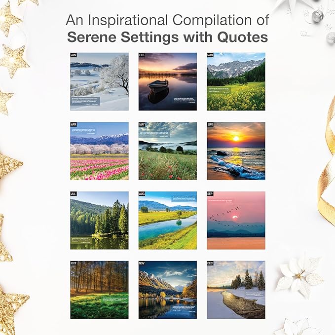 RED EMBER Serenity with Inspirational Quotes 2026 Wall Calendar 12 Month | 12" x 24" Open | Thick & Sturdy Paper | Holiday Gift | Zen Nature Calendar 2026