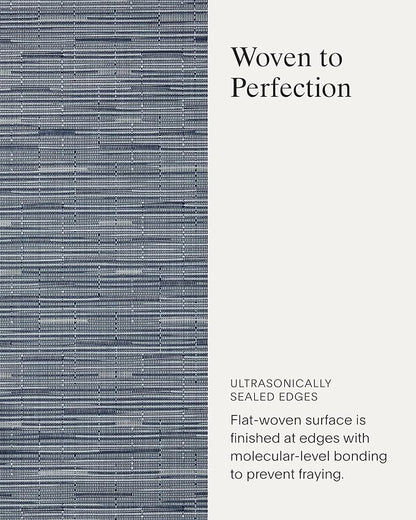 Chilewich Bamboo Placemats Set of 4 - Round Woven Placemats - Reusable, Stain-Resistant, Indoor/Outdoor Tabletop Protection - 15" - Rain