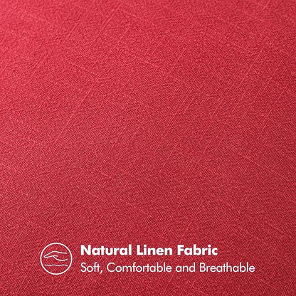 MIULEE Christmas Decorative Linen Pillow Covers 20x20 Inch Red Boho Farmhouse Neutral Couch Throw Pillows for Bed Pack of 2 Accent Modern Pillowcase Sofa Livingroom Home Decor