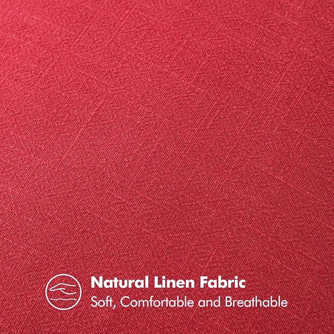 MIULEE Christmas Decorative Linen Pillow Covers 18x18 Inch Red Boho Farmhouse Neutral Couch Throw Pillows for Bed Pack of 2 Accent Modern Pillowcase Sofa Livingroom Home Decor